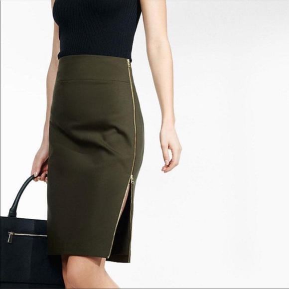 side zipper midi pencil skirt express